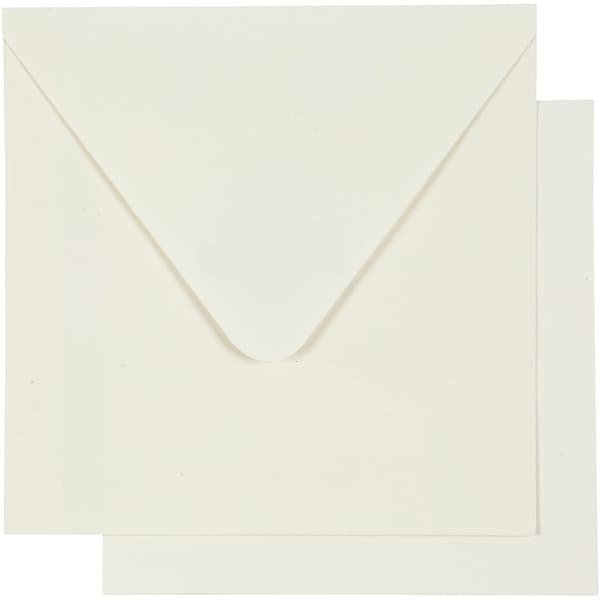 Kort och Kuvert - Off White 12,5 x 12,5 cm - 10 set