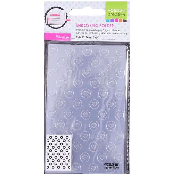 Embossing Folder - Full Hearts - 12,7 x 7,6 cm - Vaessen