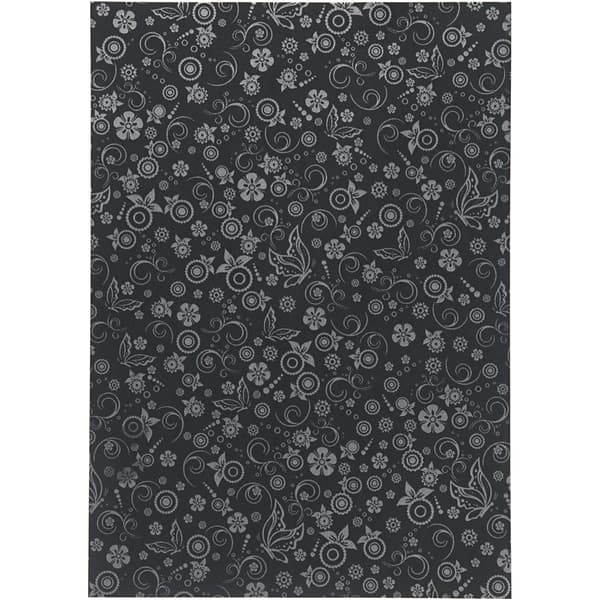 Mönstrade Papper A4 - Svart Silver Swirl - 20 st