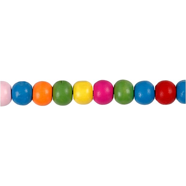 Träpärlor - 8 mm - Mixade Vårfärger - 16 g - ca 80 st