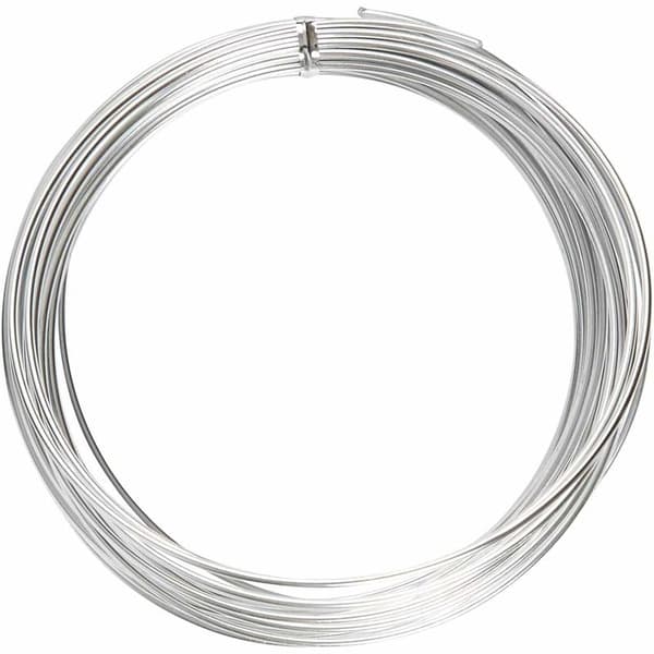 Aluminiumtråd - Tjocklek 2 mm - Silver - Rund - 10 m