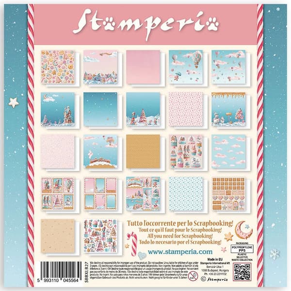 Paper Pad 12x12 Stamperia - Candy Christmas Maxi Background