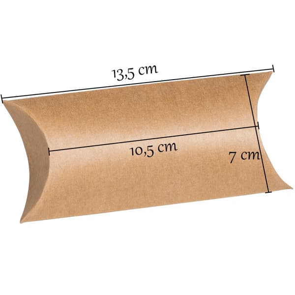 Presentask Pillow Box - 6 st - Natur - 10,5 cm