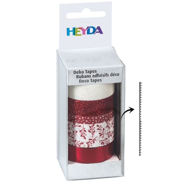 Dekorationstejp - Glittertejp 5-pack - Red Glossy