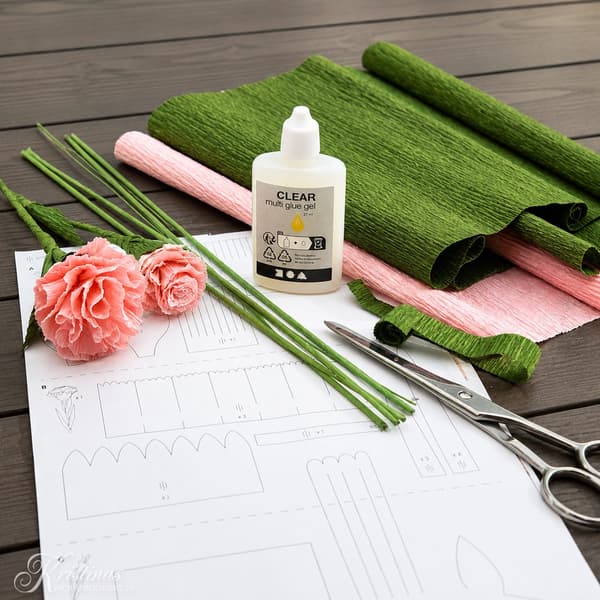Mini DIY Pysselkit Kräppapper - Nejlika