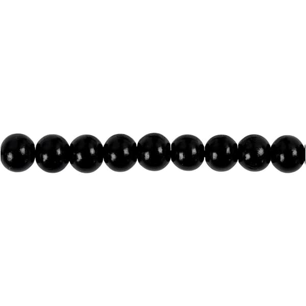 Träpärlor - 8 mm - Svart - 15 g - ca 80 st
