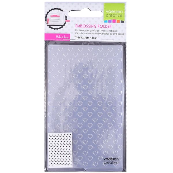 Embossing Folder - Many Hearts - 12,7 x 7,6 cm - Vaessen