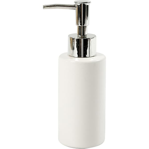 Tvålpump av porslin - Vit - Höjd: 16,5 cm - 150 ml