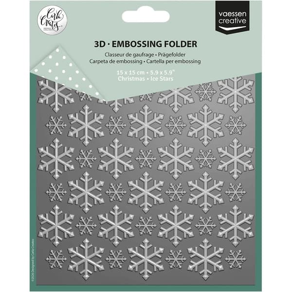 Embossing Folder 3D - 15x15 cm - Ice Stars - Vaessen