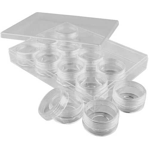 Akrylburkar i Set 12 st - Skruvlock - 2 cm hög