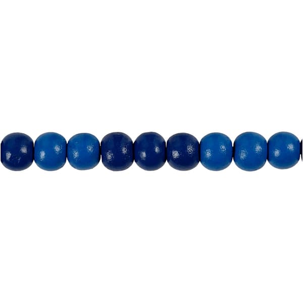 Träpärlor - 8 mm - Blå - 15 g - ca 80 st