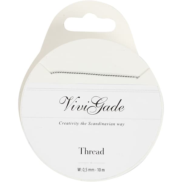 Tråd - Tjocklek 0,5 mm - Silver - 10 m