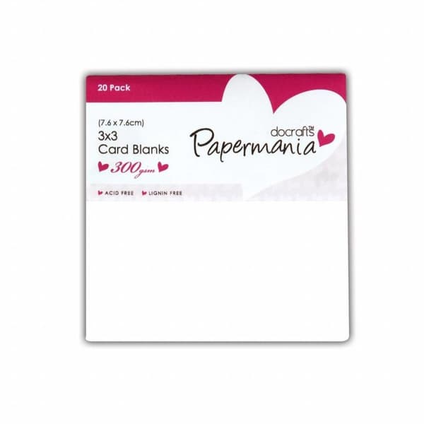 Kort och Kuvert 3x3 Inch - White - 20 st