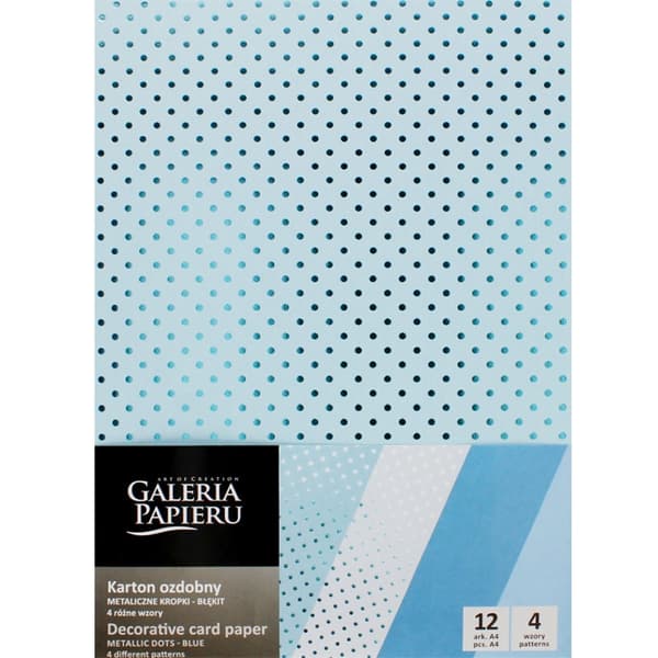 Mönstrade Papper A4 - Dotted Blue - 12 ark - 190 g