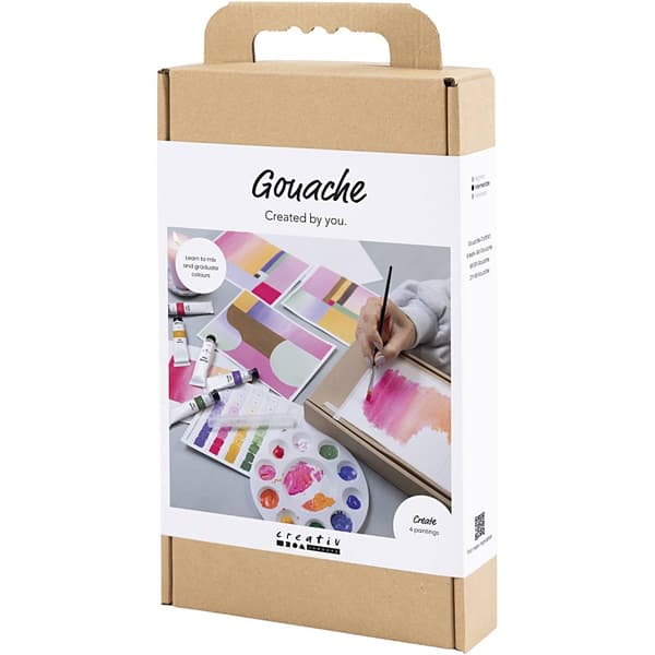 DIY Kit Gouachefärg - 4 Målningar - Komplett Startkit