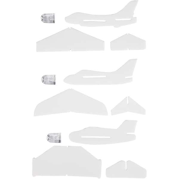Flygplan av skumplast - 11,5-12,5 cm - 3 st
