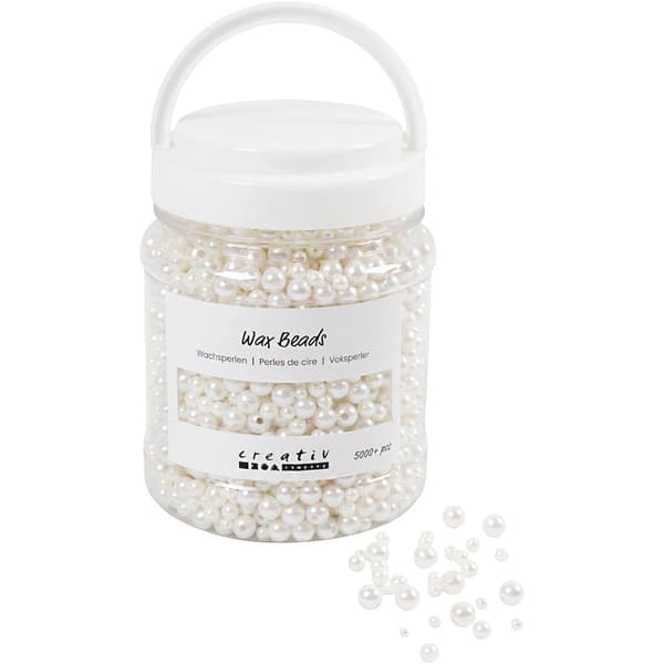 Vaxpärlor - Pärlemo White - 430 gram - ca 5000 st