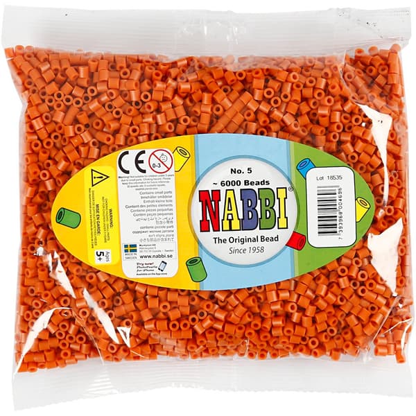 Nabbi Pärlor 6000 st - Kolabrun nr 5  - Medium
