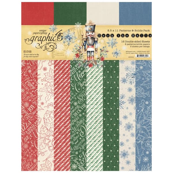 Paper Pad 8.5x11 Tum - Patterns & Solids Pack - Deck the Halls - Graphic 45
