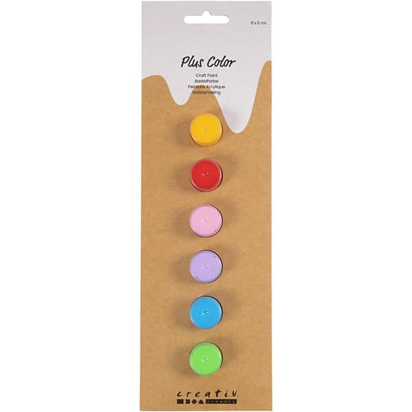 Plus Color Hobbyfärg - Basfärger 6×5 ml