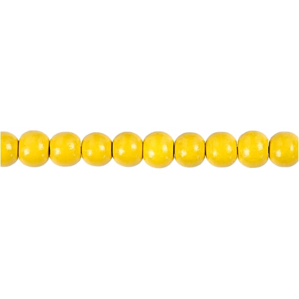 Träpärlor - 8 mm - Gul - 15 g - ca 80 st