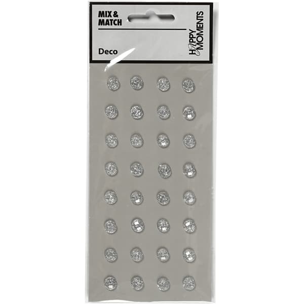 Självhäftande Rhinestones - Silver - 32 st