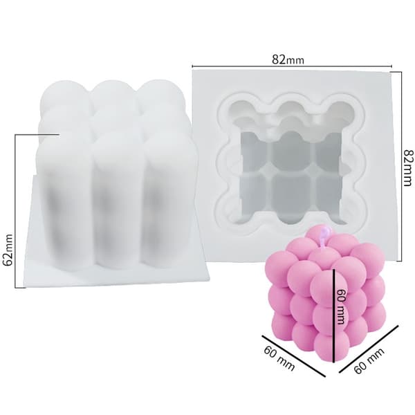 Silikonform Ljusformar - Bollkub Medium - 6x6 cm