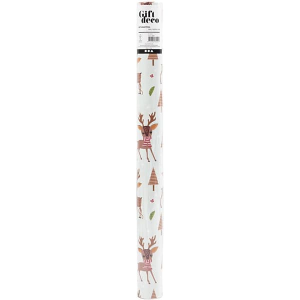 Presentpapper - B: 50 cm - Juliga rådjur - 5 m
