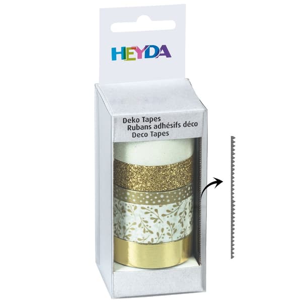 Dekorationstejp - Glittertejp 5-pack - Gold Glossy