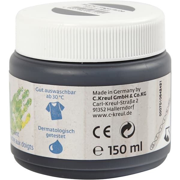 Fingerfärg - Svart - 150 ml