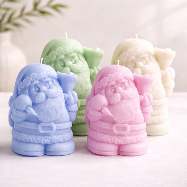 Silikonform Ljusformar - Liten Tomte Med Julklocka - H: 6 cm
