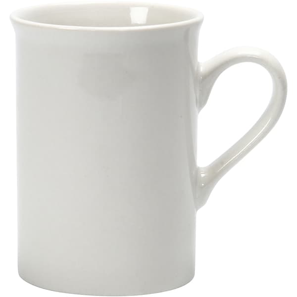 Mugg Vit Porslin - H: 10 cm - 245 ml - 2 st