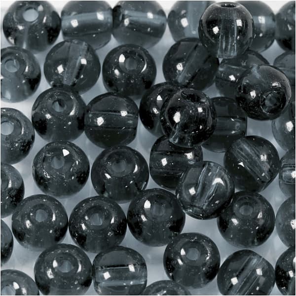 Glaspärlor - Grå - 4 mm - 45 st