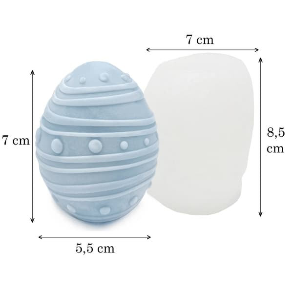 Silikonform Ljusformar - Ägg Design 4 - H: 7 cm