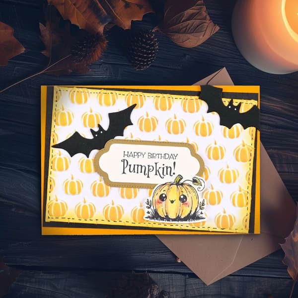 Schablon av Metall - 15x15 cm - Pumpkins - Vaessen
