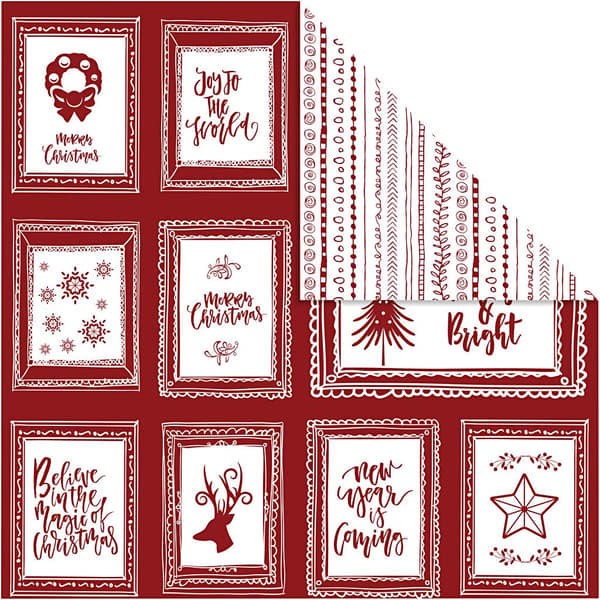 Papper Vivi Gade - 12´x12´ - 5 ark - Ramar, Text & Doodles