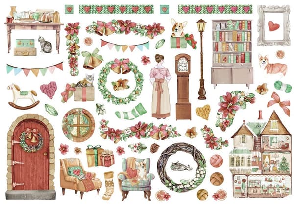 Die Cuts Self Adhesive Ephemera Stamperia - All Around Christmas