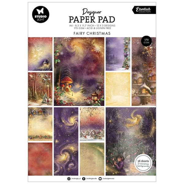 Paper Pad A4 - Fairy Christmas Backgrounds - Studio Light