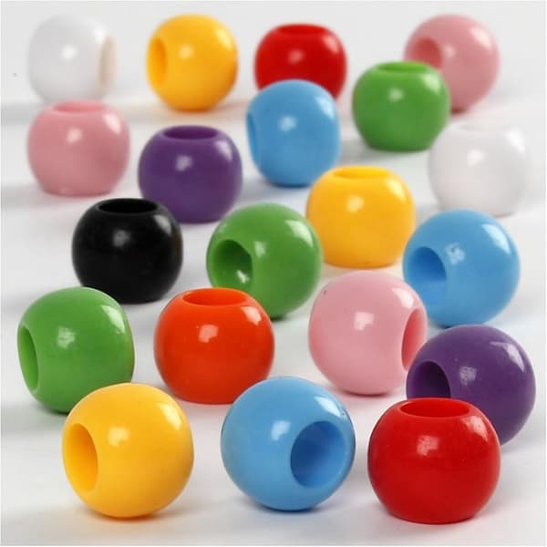 Ponypärlor - Dia. 10 mm - 65 gram