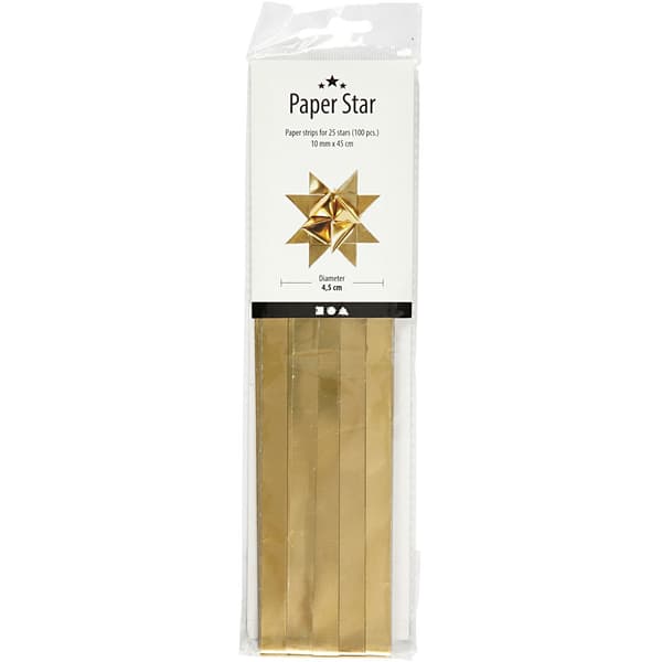 Pappersstrimlor till Stjänor - Metallic guld - 100 st