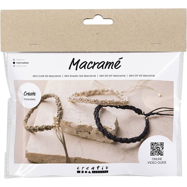 Mini DIY Kit Smycken - Makramé Armband 3 st