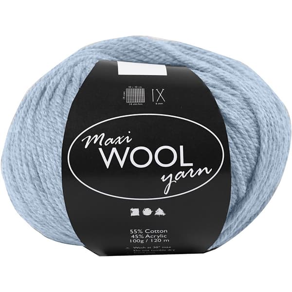 Maxi Wool Ullgarn - Ljusblå - 100 g