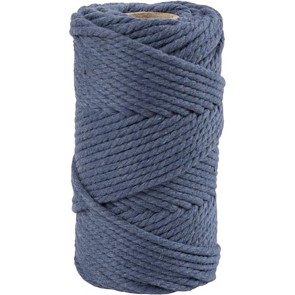Makramégarn 4 mm - Blå - 55 m - 330 g
