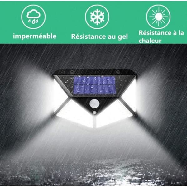 Utomhussollampa - 100 LED - 4-pack vattentät 270° rörelsesensorbelysning för trädgård