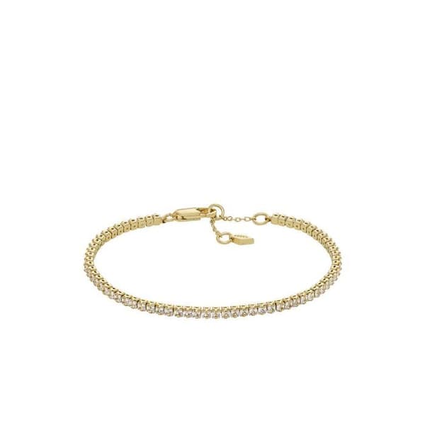 Armband - DE FOSSIL - Klassisk - Guldpläterad mässing - Karbinhake - Simulerad bärnsten
