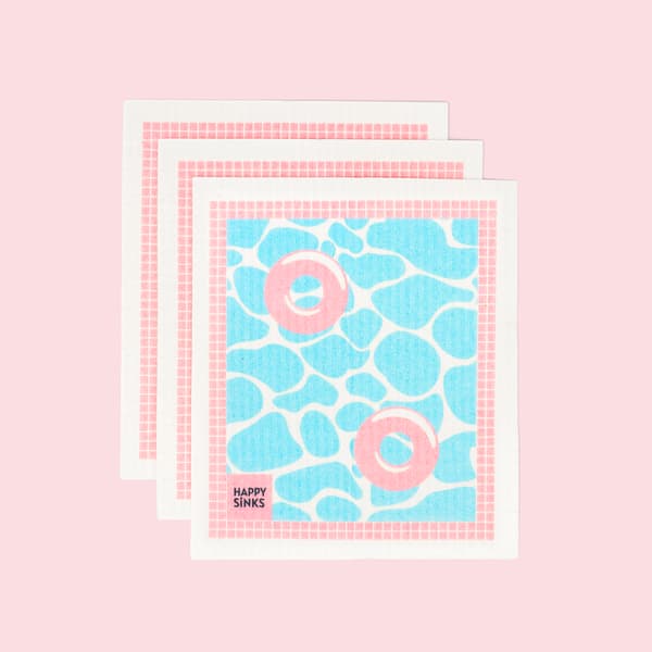 Happy Sinks Pool-mönstrad Disktrasa – Rolig Kökshandduk
