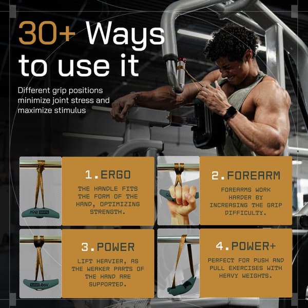 Angles90 Original Pull-Up Grips – D-formede greb til lat pulldown og kabelmaskine | underarmsstyrketræning