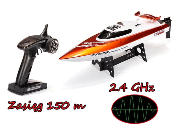 Radiostyrd Racing Båt / RC Motorbåt - FT009 - Red