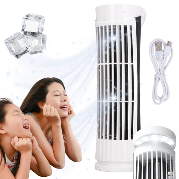 Mini-ventilator LED - Skrivebordsventilator USB 2 hastigheder