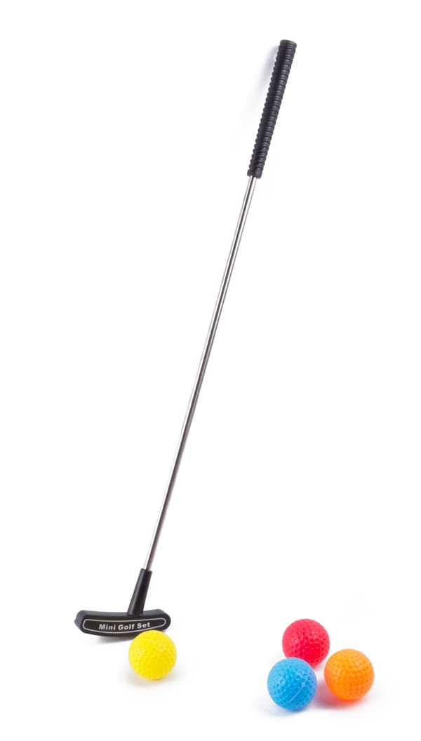 Golfsæt putter + 4 bolde
